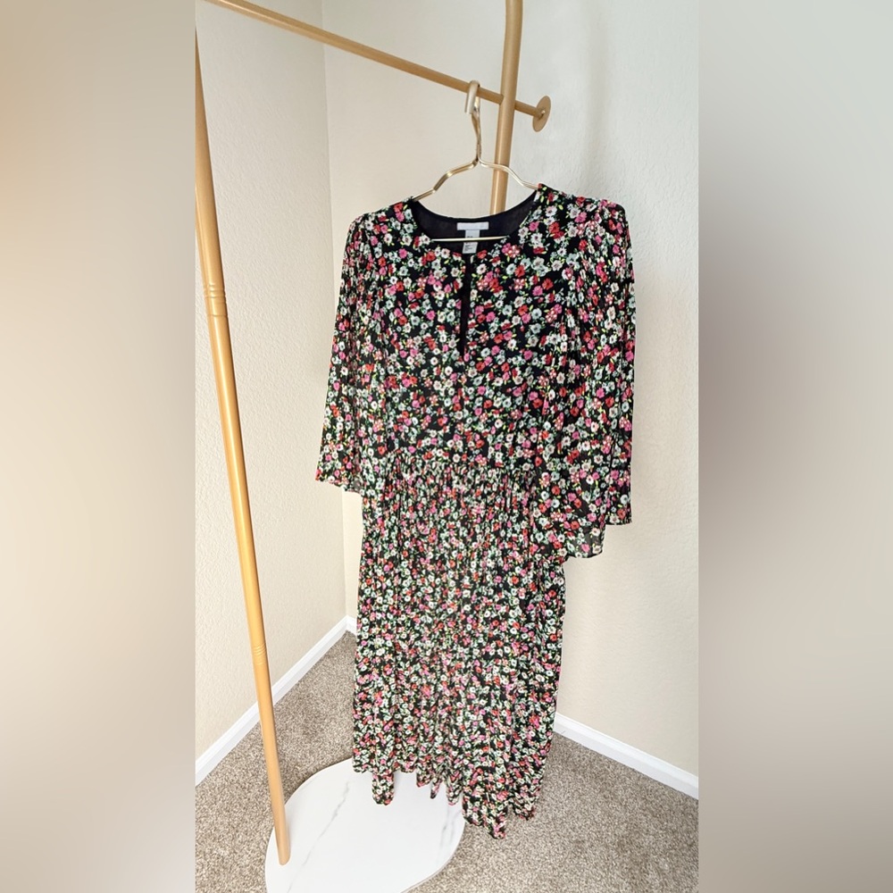 H&M Black Dress with Floral Print
